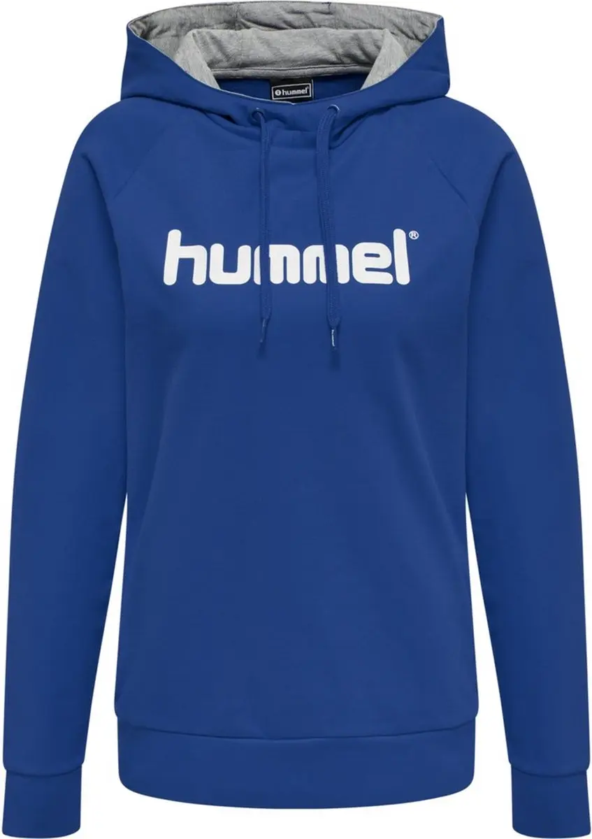 Hummel Go Cotton Logo Hoodie Dames L - Blauw/Wit