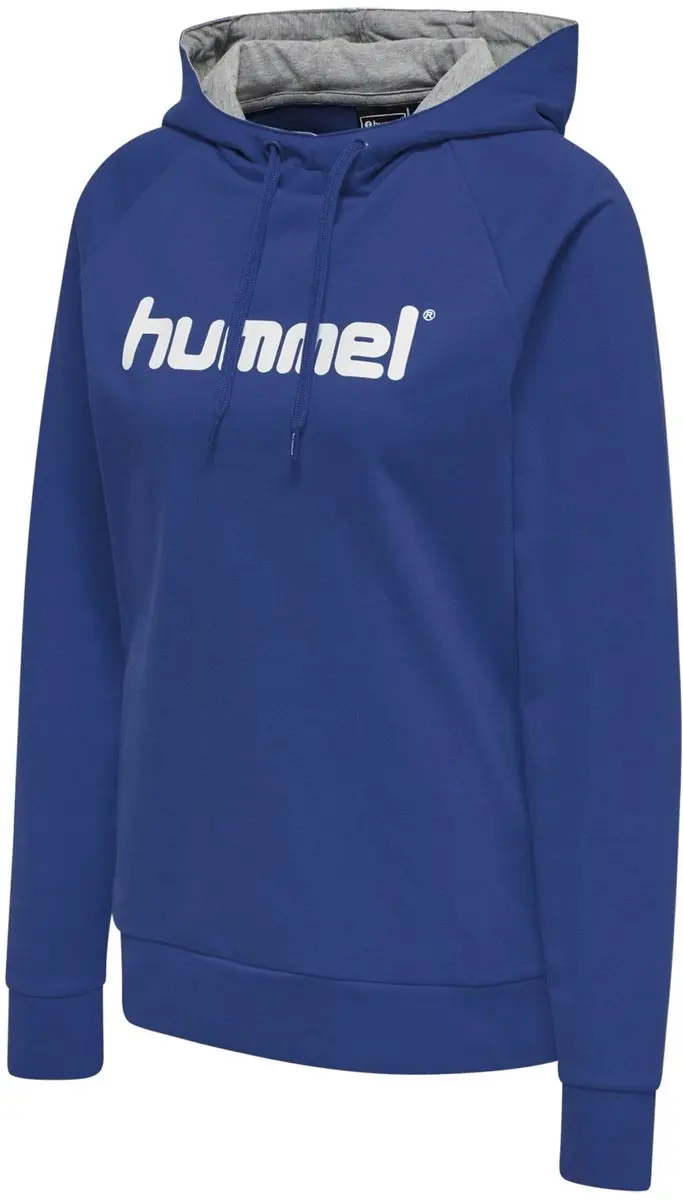 Hummel Go Cotton Logo Hoodie Dames L - Blauw/Wit