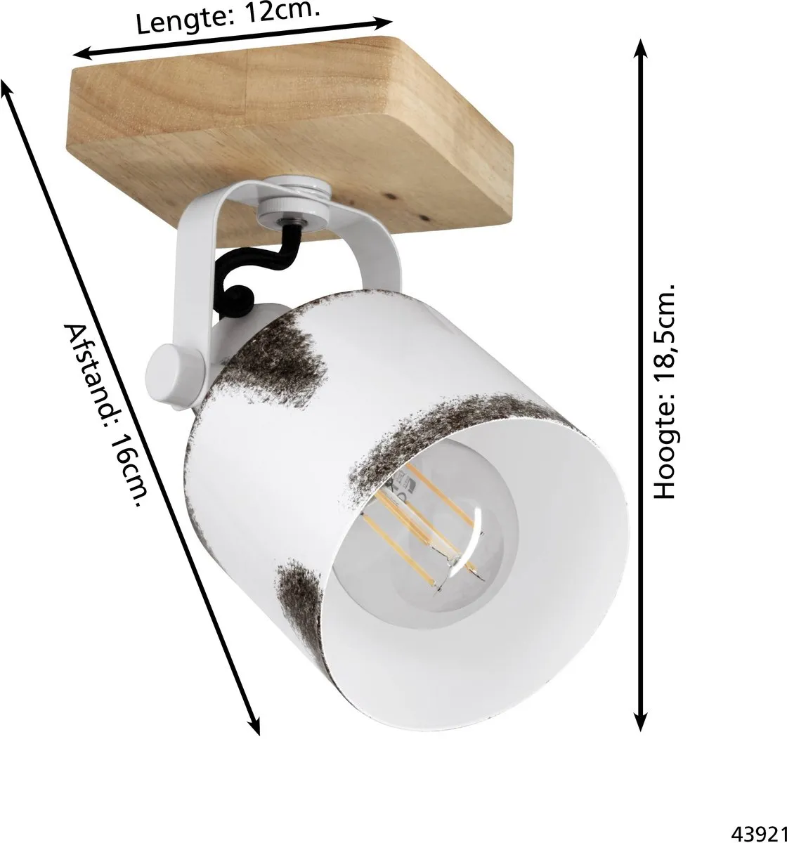 Eglo Kilburn Spot E27 - 18,5 cm - Staal - Bruin/Wit