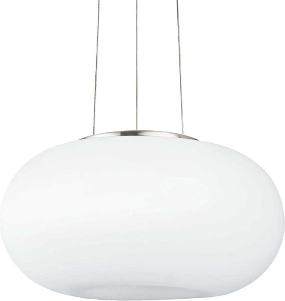 Eglo Optica Hanglamp 2 Lichts Ø350mm - Nikkel-Mat - Wit/Grijs