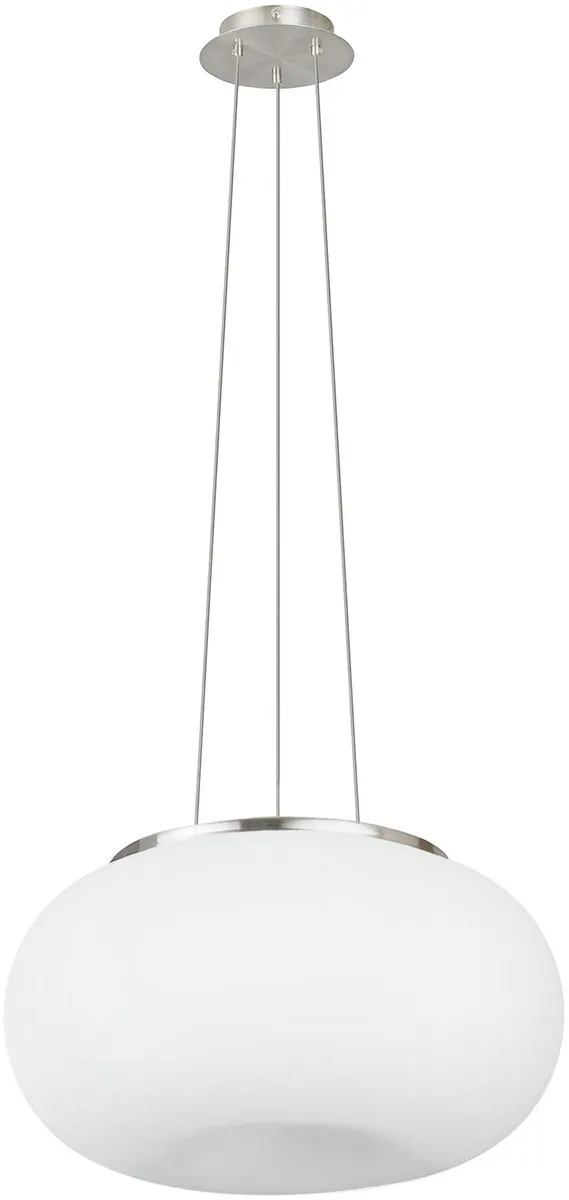 Eglo Optica Hanglamp 2 Lichts Ø350mm - Nikkel-Mat - Wit/Grijs