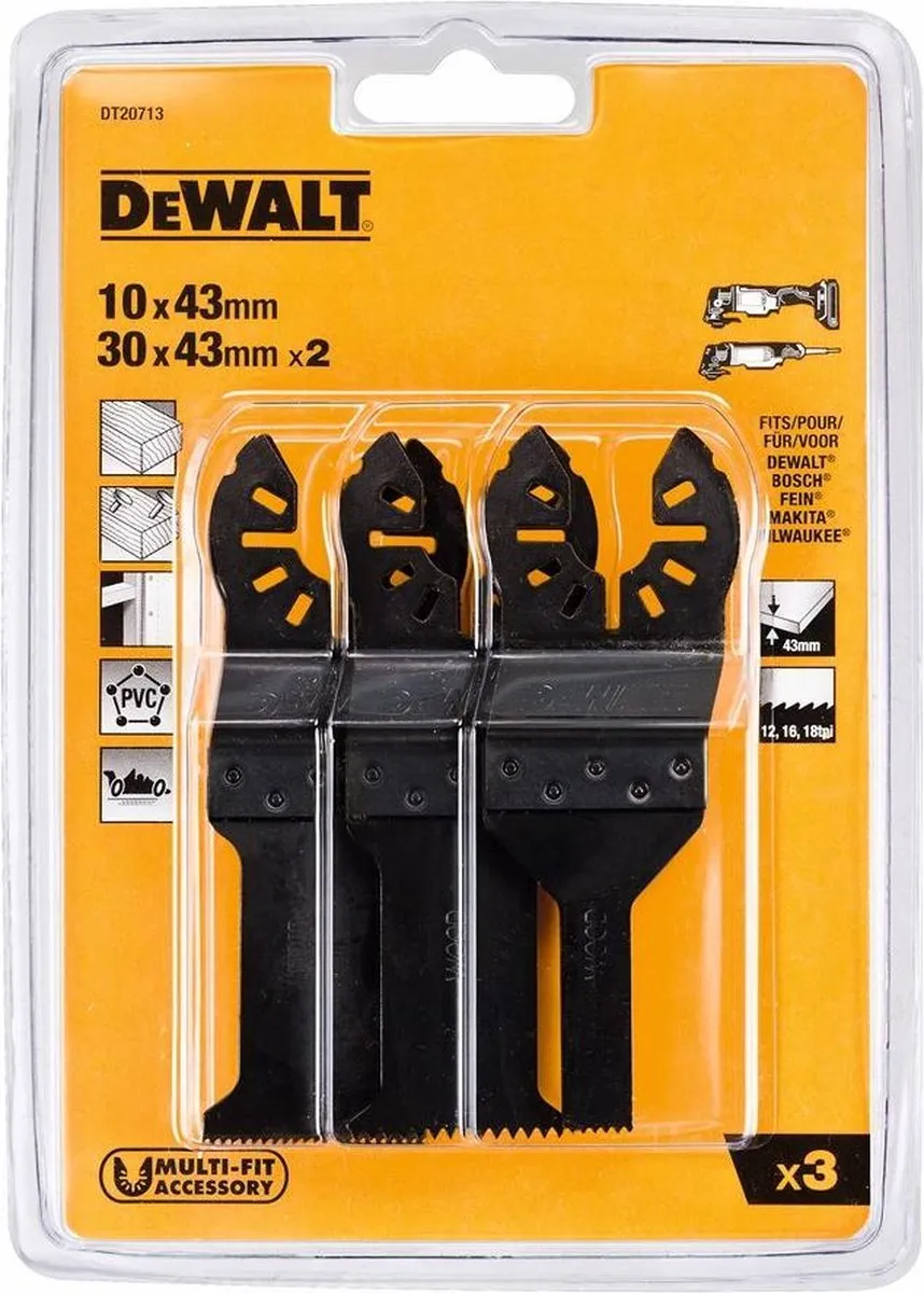 DeWalt DT20713 Multitoolset - Oscillerend - 3 Stuks