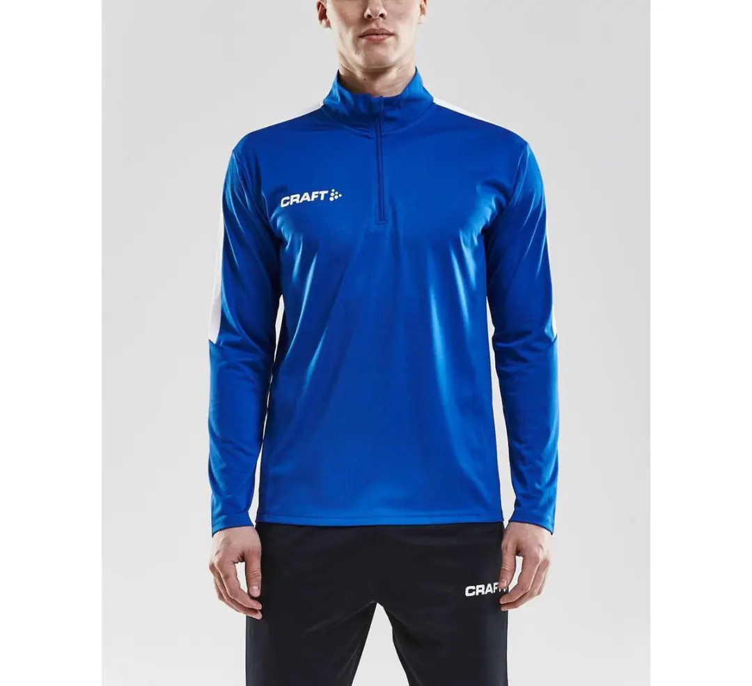Craft Progress Halfzip LS Shirt Heren - Maat S - Blauw/Wit