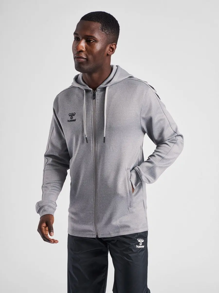 Hummel Hmlcore Xk Poly Zip Hood Sweatshirt - M - Grijs - afbeelding 6 van 6