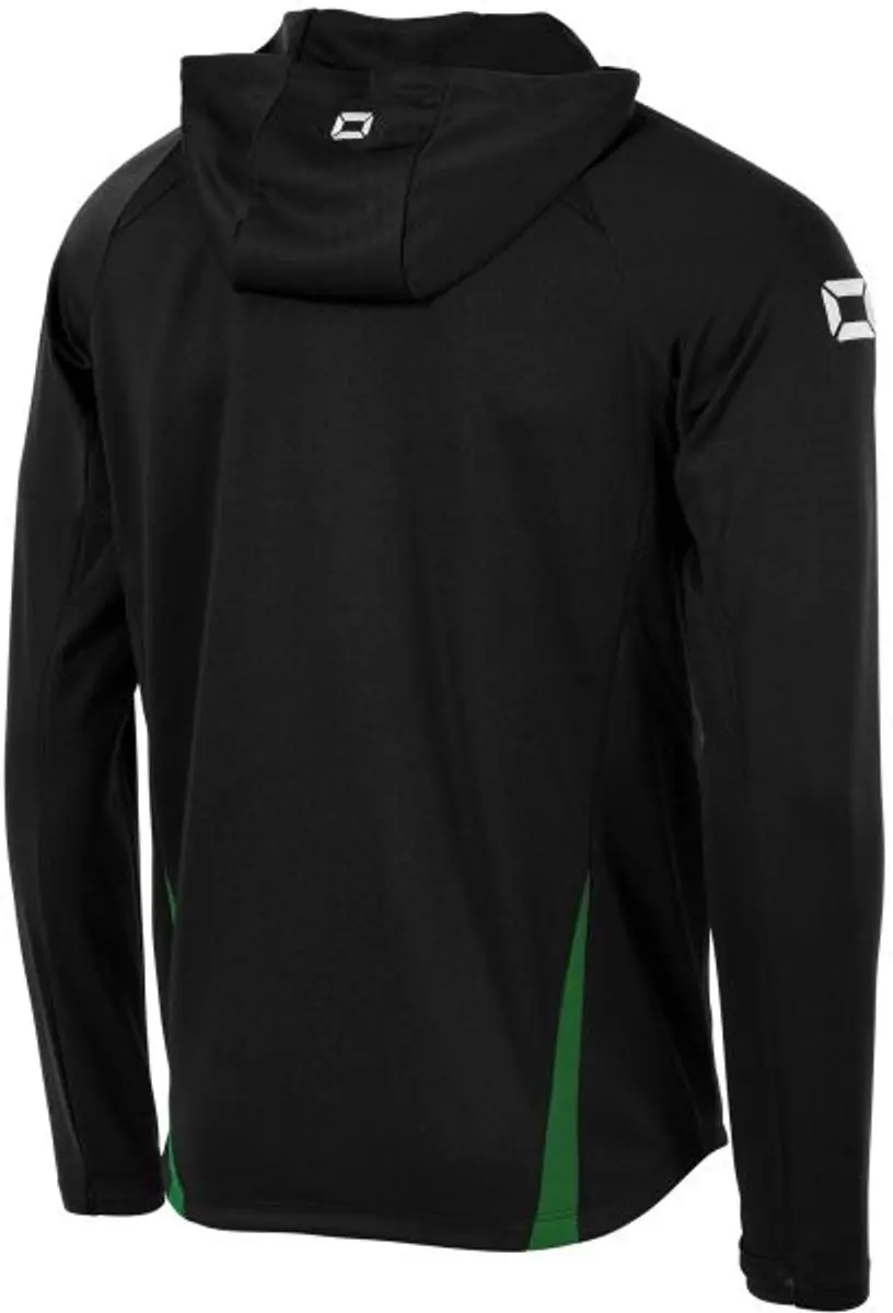 Stanno Stadio Hooded Full Zip Top 116 - Zwart/ Groen - afbeelding 6 van 6