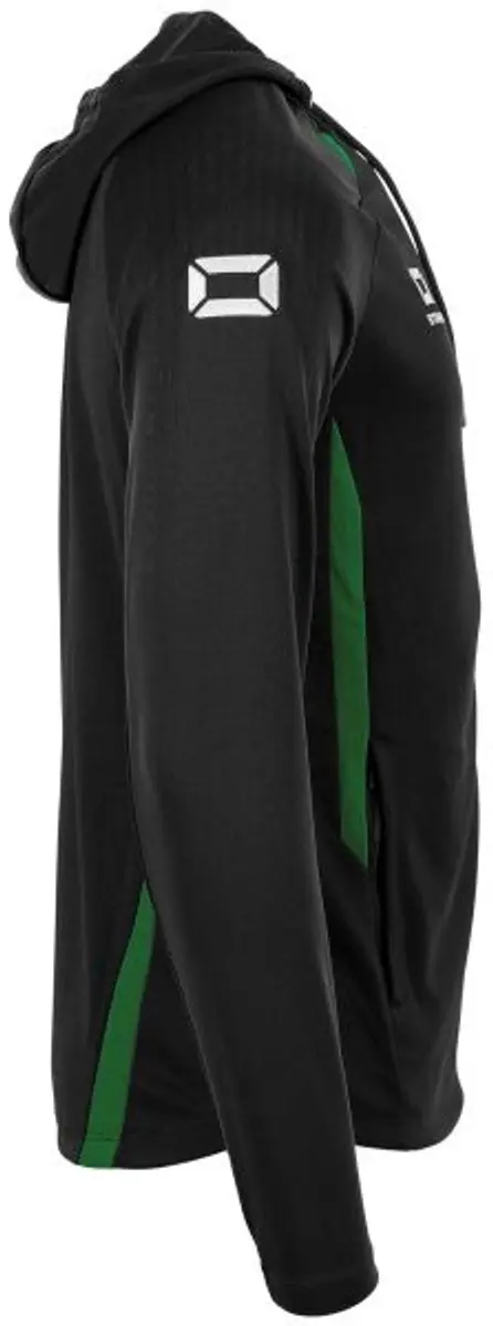 Stanno Stadio Hooded Full Zip Top 116 - Zwart/ Groen