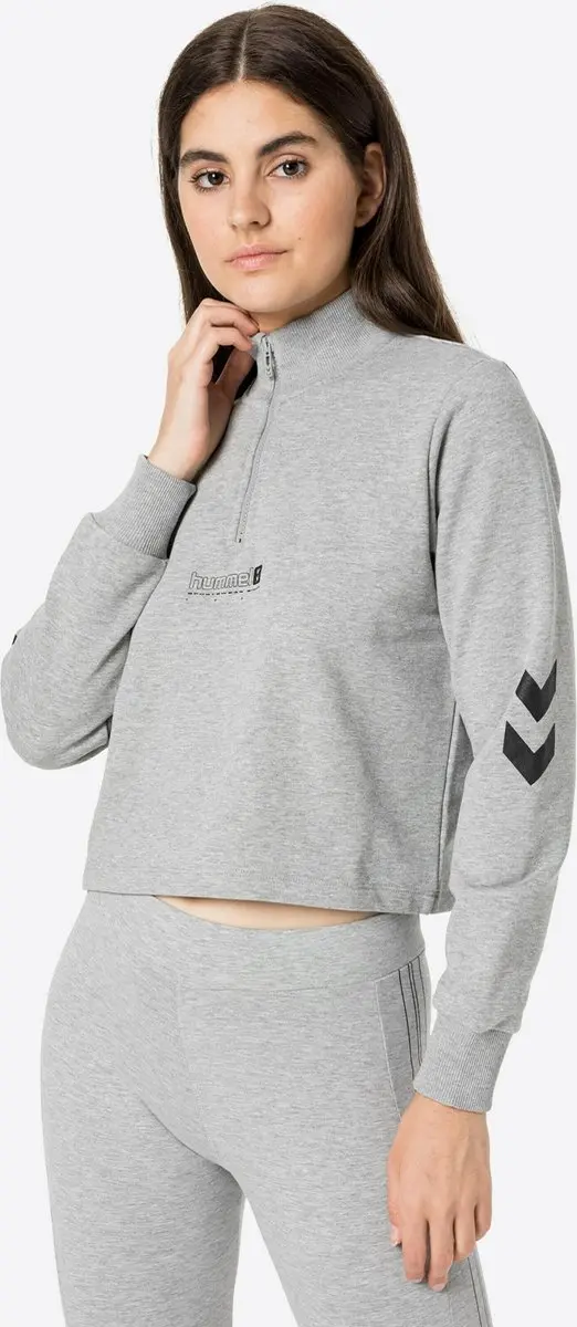 Hummel Nikka Cropped Halfzip Trainingspak - XS - Grey Melange