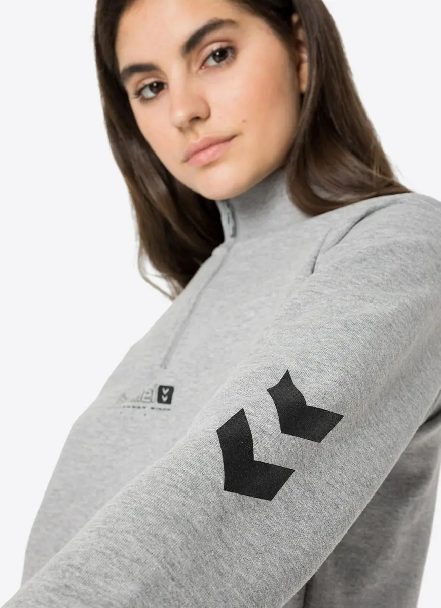 Hummel Nikka Cropped Halfzip Trainingspak - XS - Grey Melange - afbeelding 6 van 6