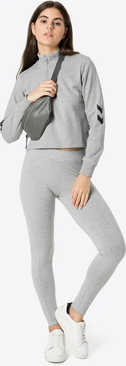 Hummel Nikka Cropped Halfzip Trainingspak - XS - Grey Melange