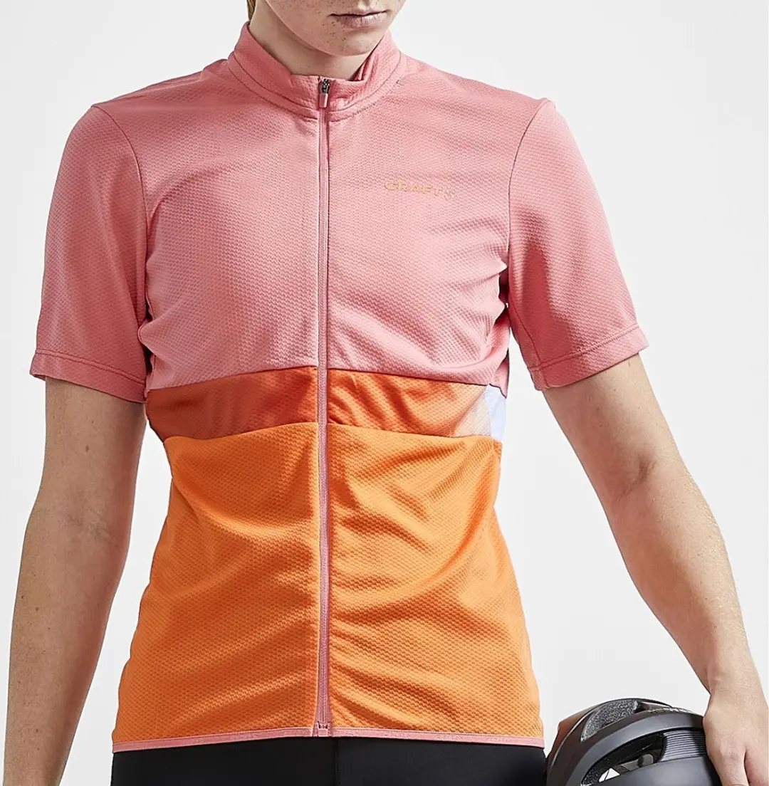 Craft Core Endur Jersey W Fietsshirt - S - Roze/Oranje