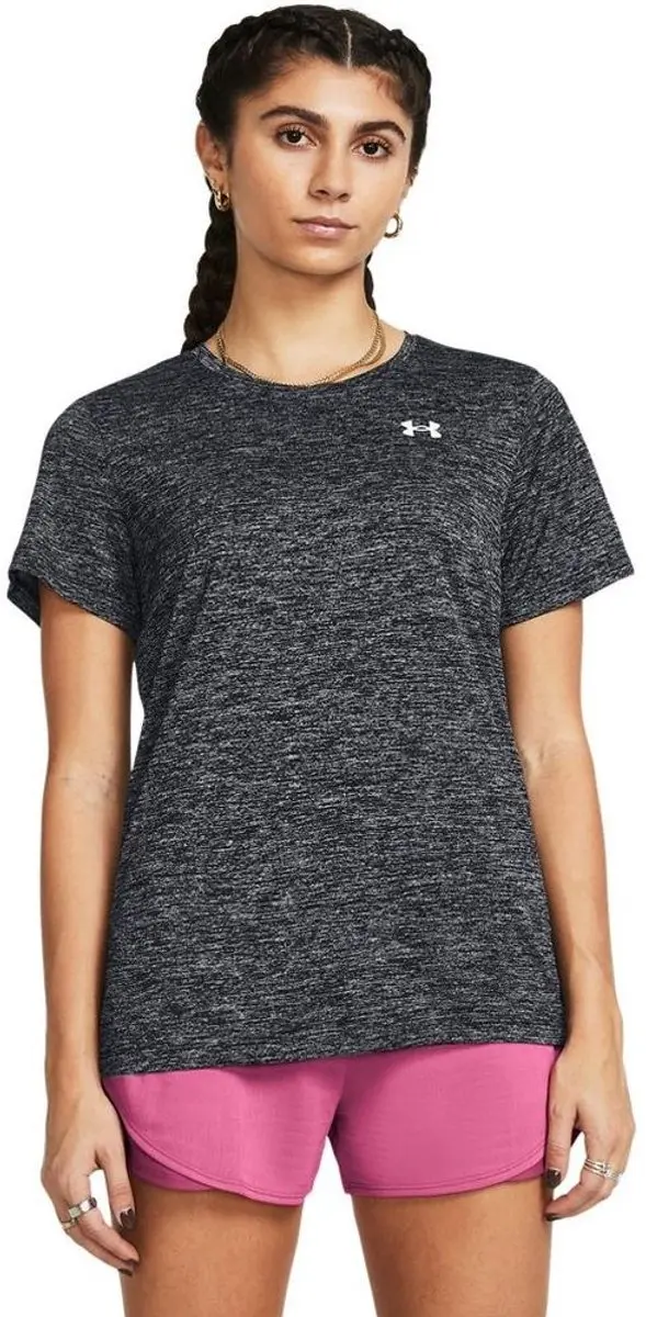 Under Armour Tech SSC Twist Dames Sportshirt 1384230-001 - Zwart/Wit