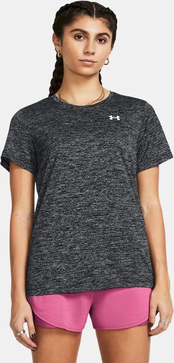Under Armour Tech SSC Twist Dames Sportshirt 1384230-001 - Zwart/Wit