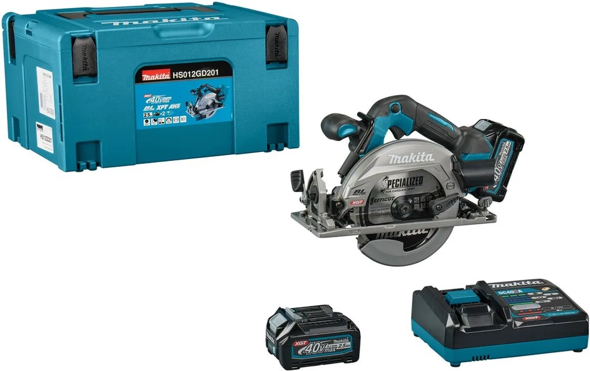 Makita HS012GD201 Accu Cirkelzaag 165mm - 2x 2,5Ah - afbeelding 6 van 6