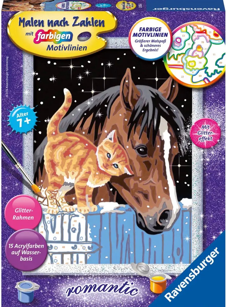 Ravensburger schilderen op nummer set - Fohlen met katje - creatief speelgoed.