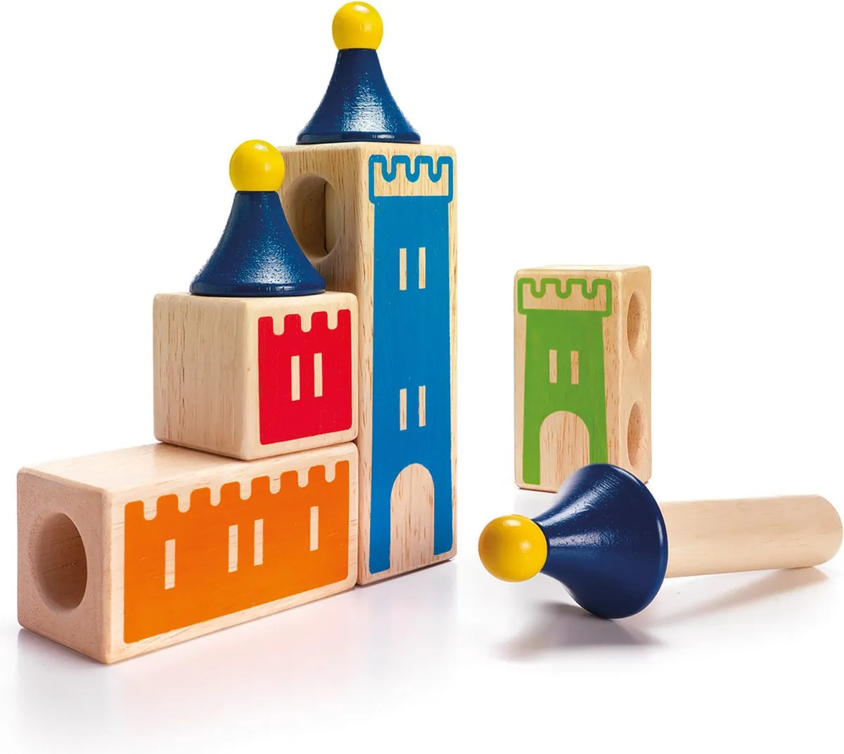 SmartGames Castle Logix Houten Kleuterspel - 7 Stuks - Multicolor