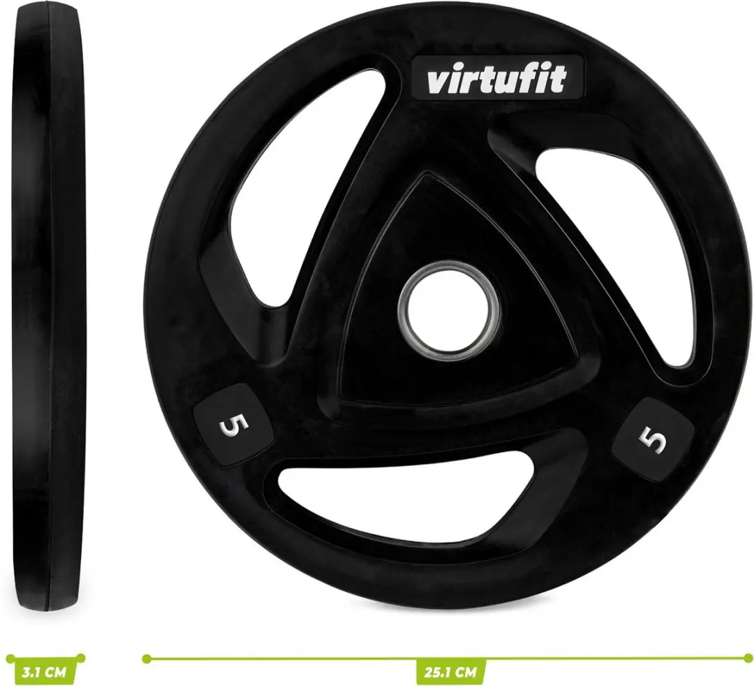 Virtufit Olympische Rubberen Halterschijf 5 kg - Ø50mm - Zwart