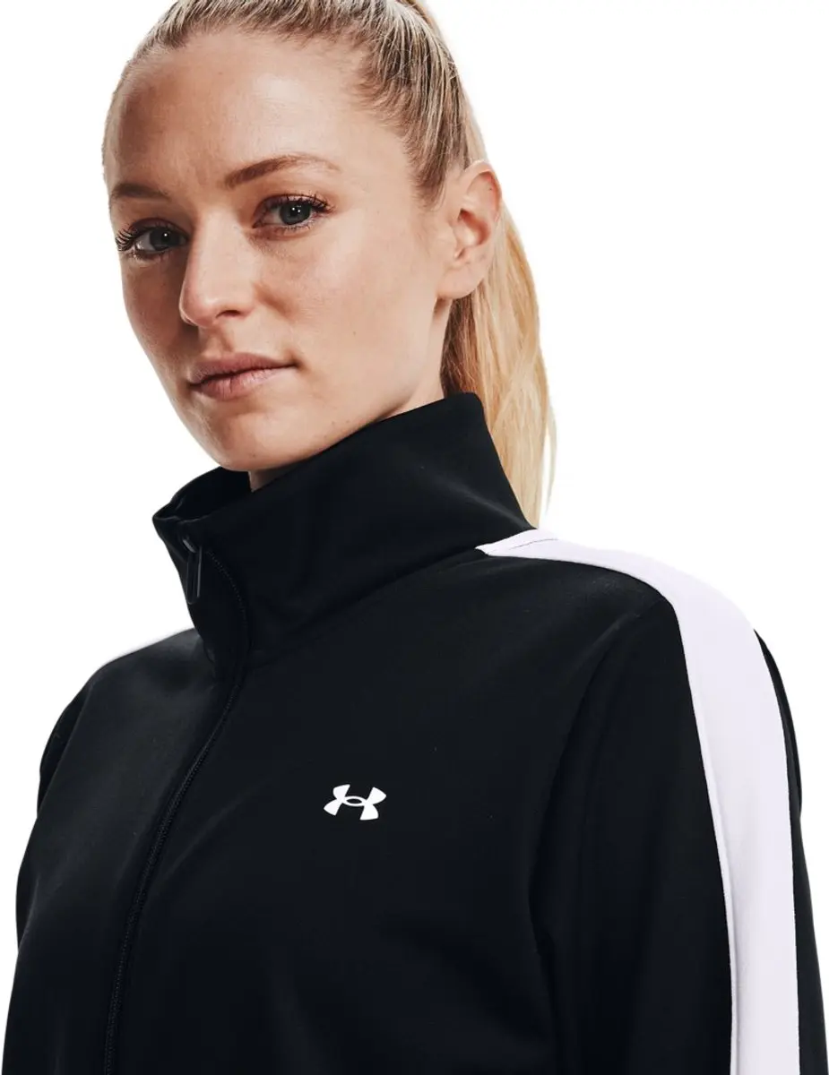 Under Armour Tricot Trainingspak Dames 1365147-001 - XXL - Zwart/Wit - afbeelding 6 van 6