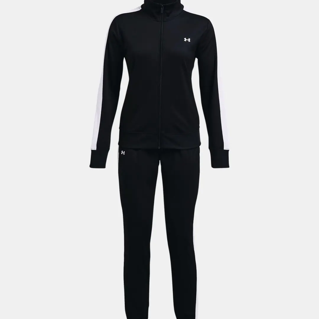 Under Armour Tricot Trainingspak Dames 1365147-001 - XXL - Zwart/Wit
