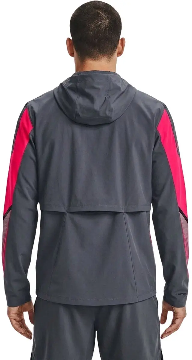 Under Armour Velociti Storm Heren Jas - XXL - Donkergrijs/Rood/Roz