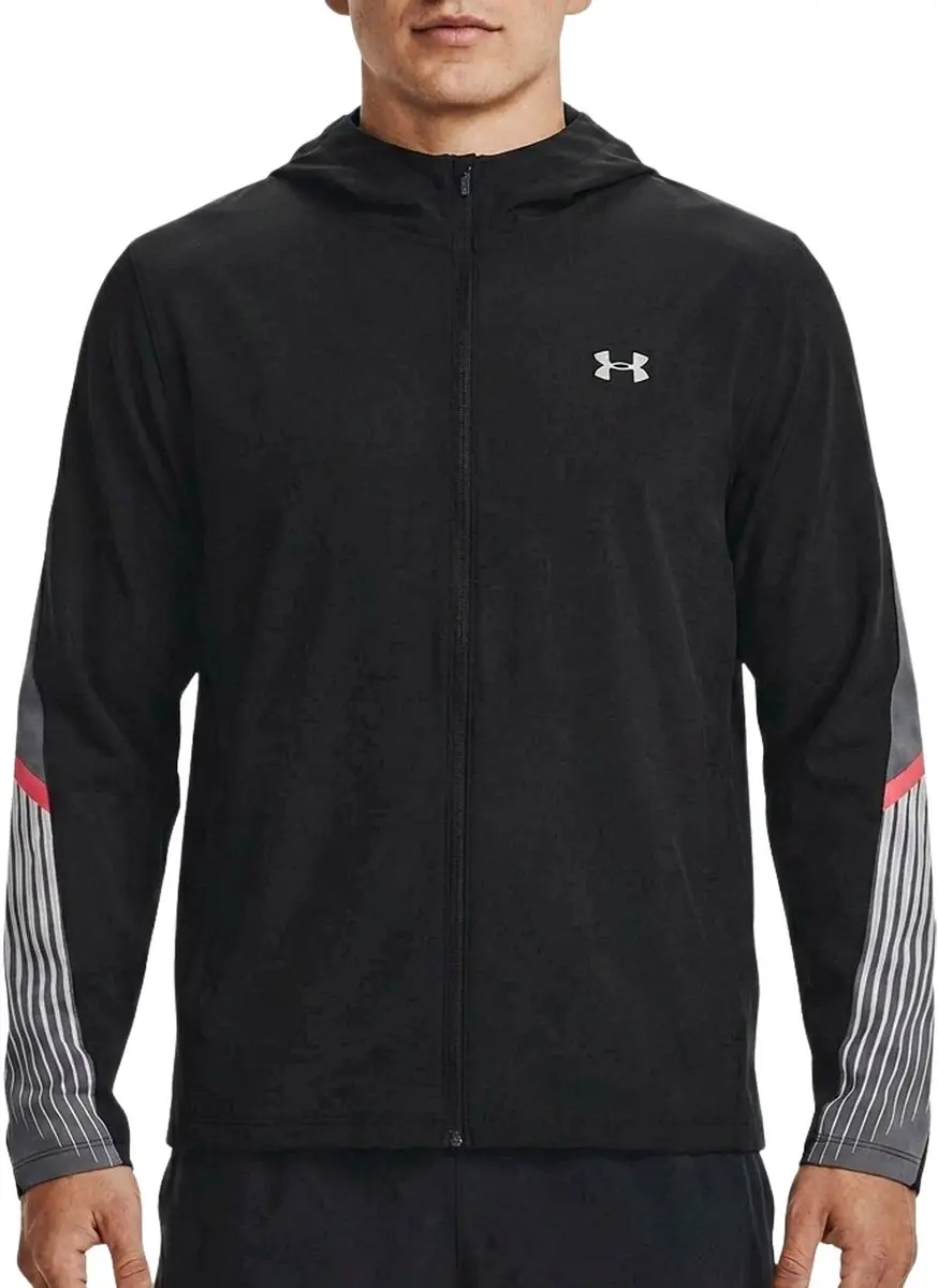 Under Armour Velociti Storm Heren Jas - XXL - Donkergrijs/Rood/Roz