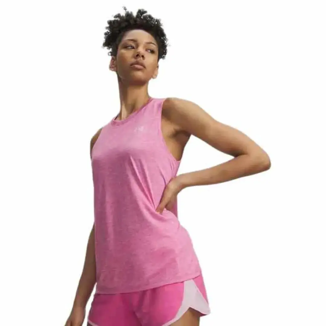 Under Armour Tech Twist Mouwloos T-shirt - M - Roze