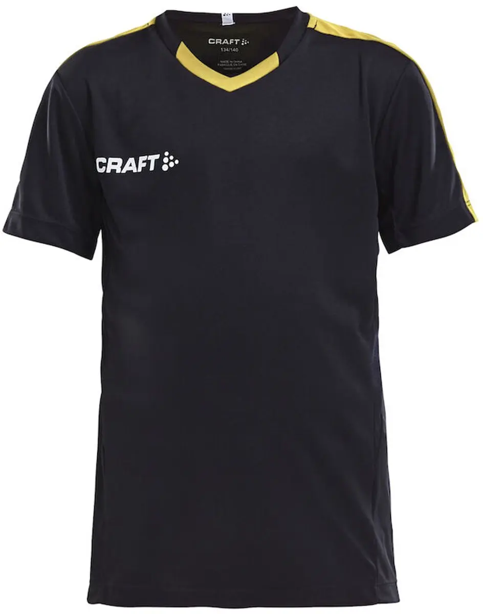 Craft Progress Contrast Shirt Kinder - 158/164 - Zwart/Geel