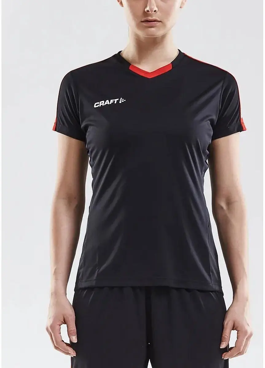 Craft Progress Contrast Shirt Dames - XL - Zwart/Rood