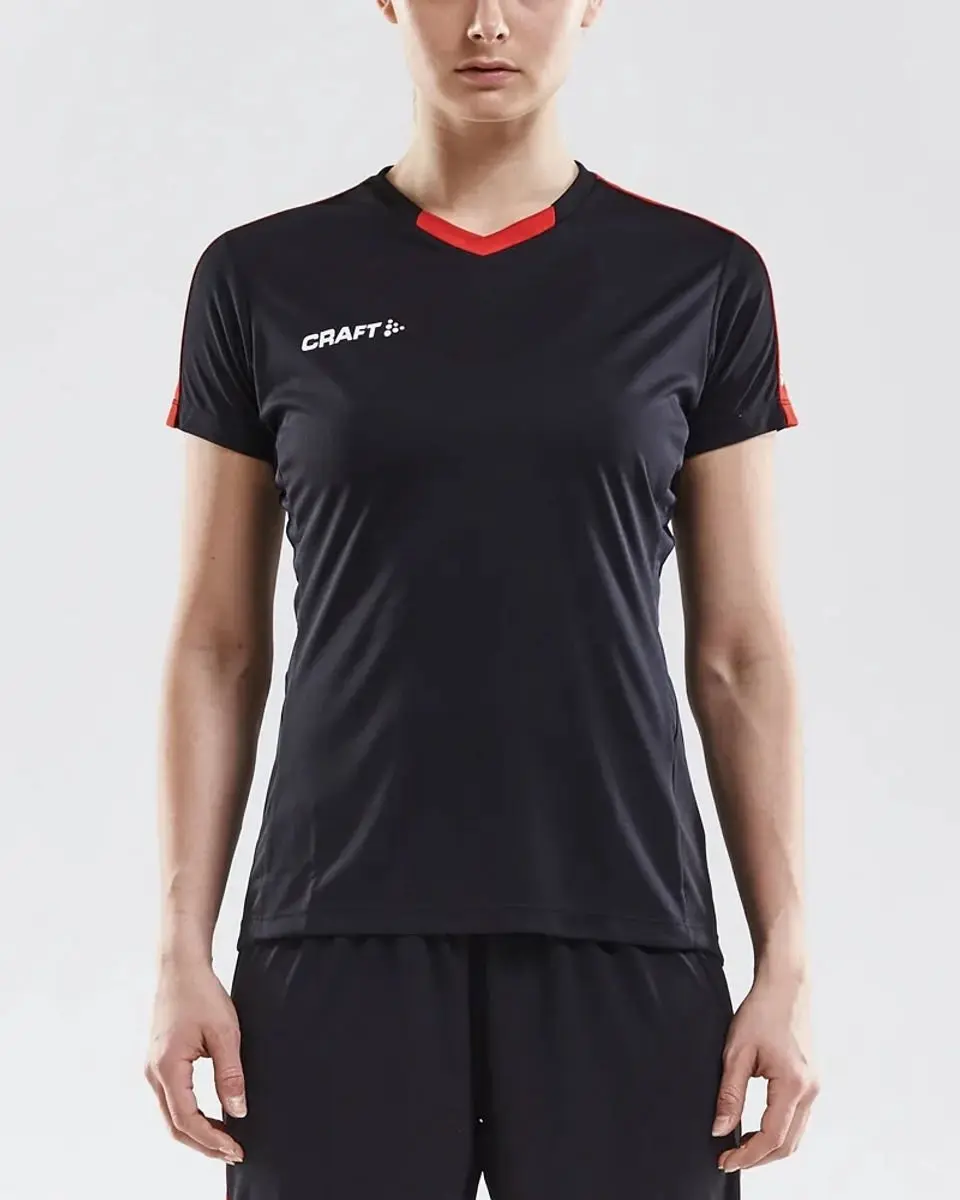 Craft Progress Contrast Shirt Dames - XL - Zwart/Rood