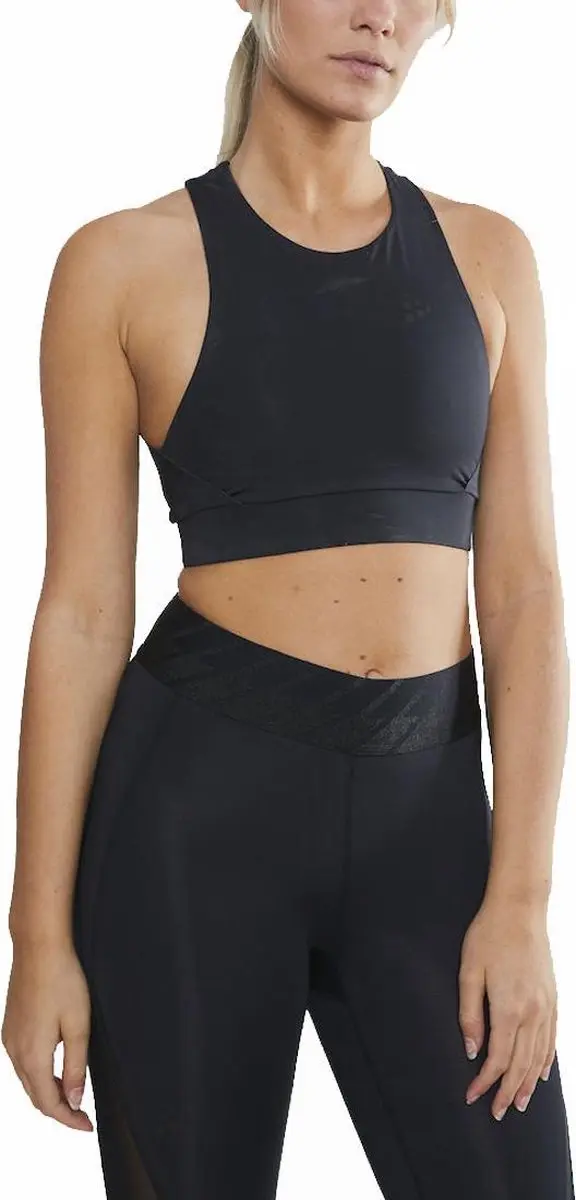 Craft Untamed Cropped Singlet Dames - Black - XL