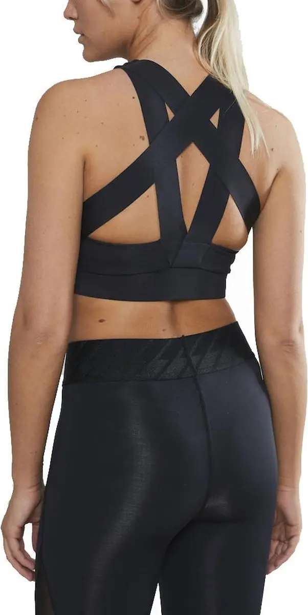 Craft Untamed Cropped Singlet Dames - Black - XL