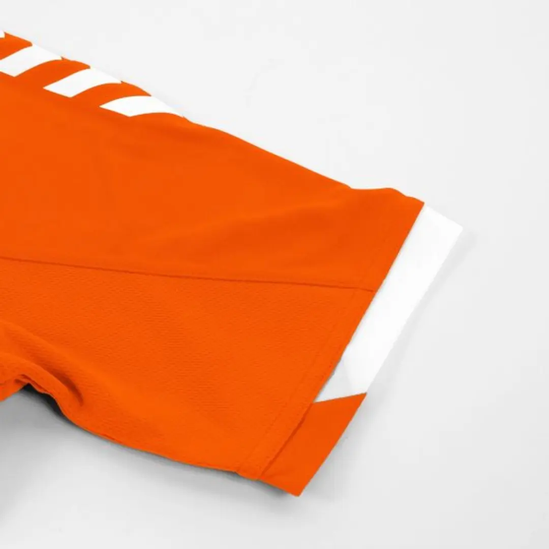Hummel Fyn Shirt Heren - Korte mouwen - Oranje/Wit - Maat M