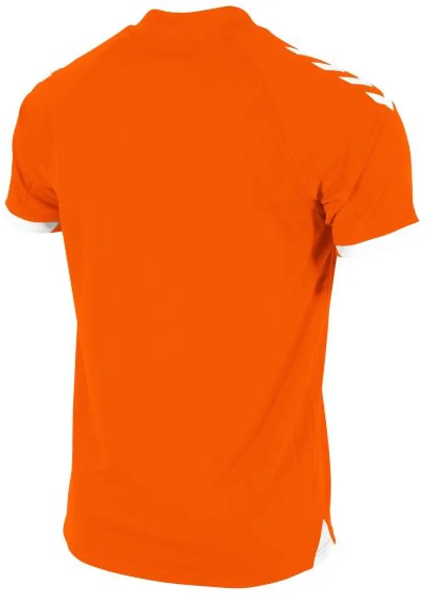 Hummel Fyn Shirt Heren - Korte mouwen - Oranje/Wit - Maat M