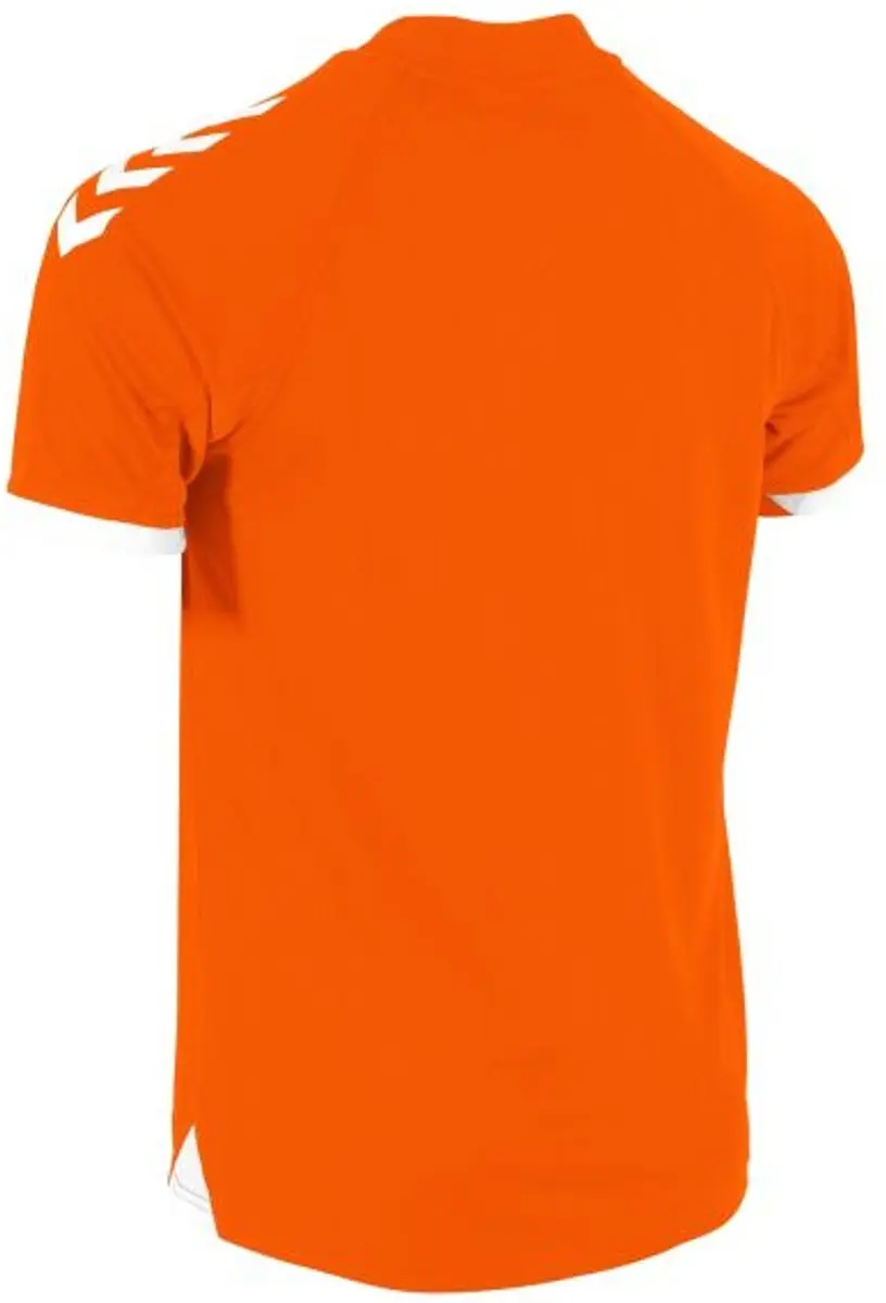 Hummel Fyn Shirt Heren - Korte mouwen - Oranje/Wit - Maat M