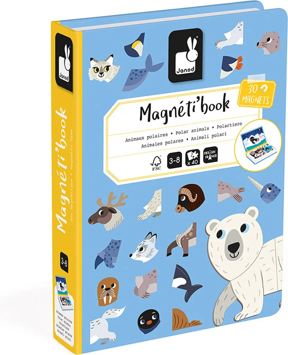 Janod Magnetibook Pooldieren - Educatief Speelgoed 30 Magneten
