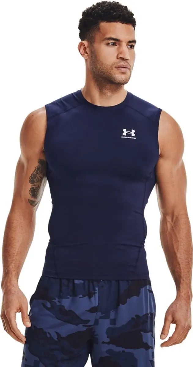 Under Armour HeatGear SL Shirt Heren - Navy S