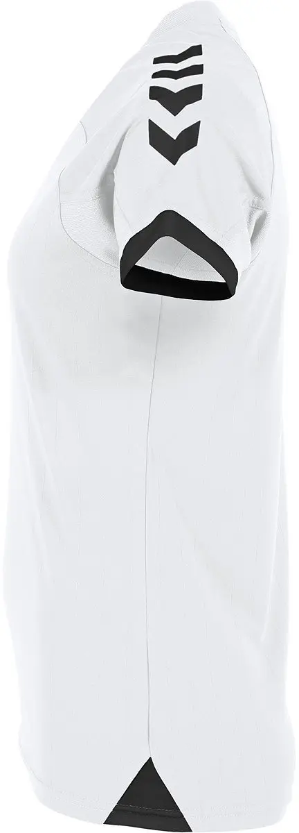 Hummel Fyn Shirt Dames Korte Mouw - M - Wit/Zwart