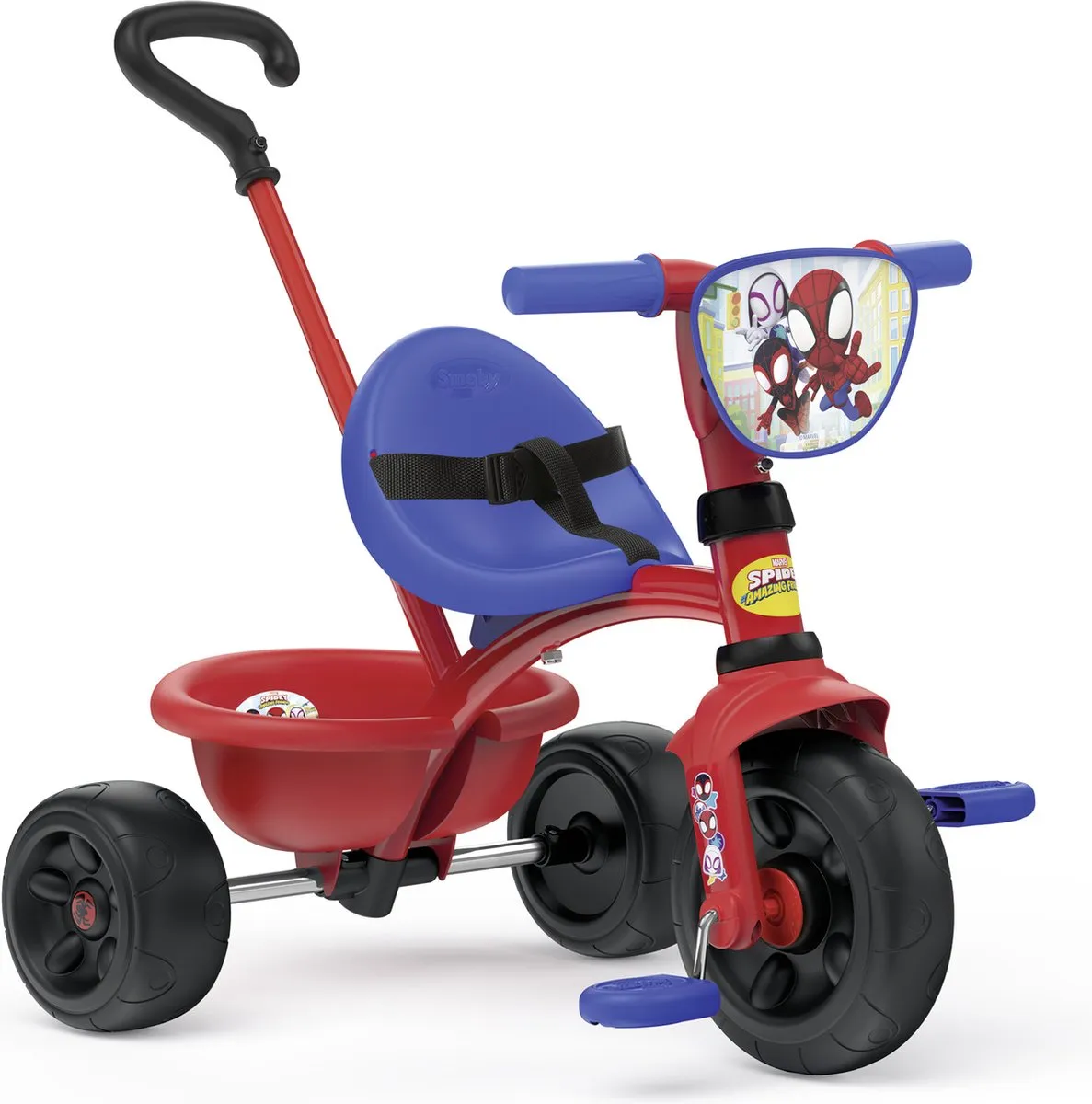 Smoby Spidy Driewieler Be Fun Spiderman 7600740337 - Rood/Blauw/Zwart