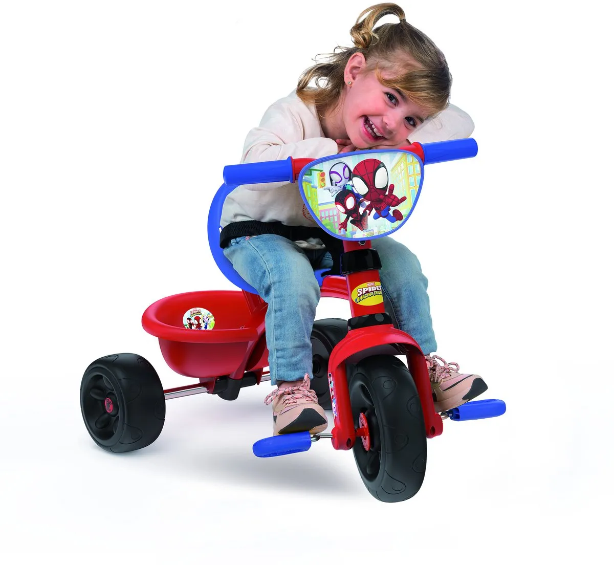 Smoby Spidy Driewieler Be Fun Spiderman 7600740337 - Rood/Blauw/Zwart