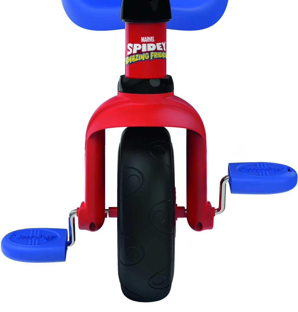 Smoby Spidy Driewieler Be Fun Spiderman 7600740337 - Rood/Blauw/Zwart - afbeelding 6 van 6