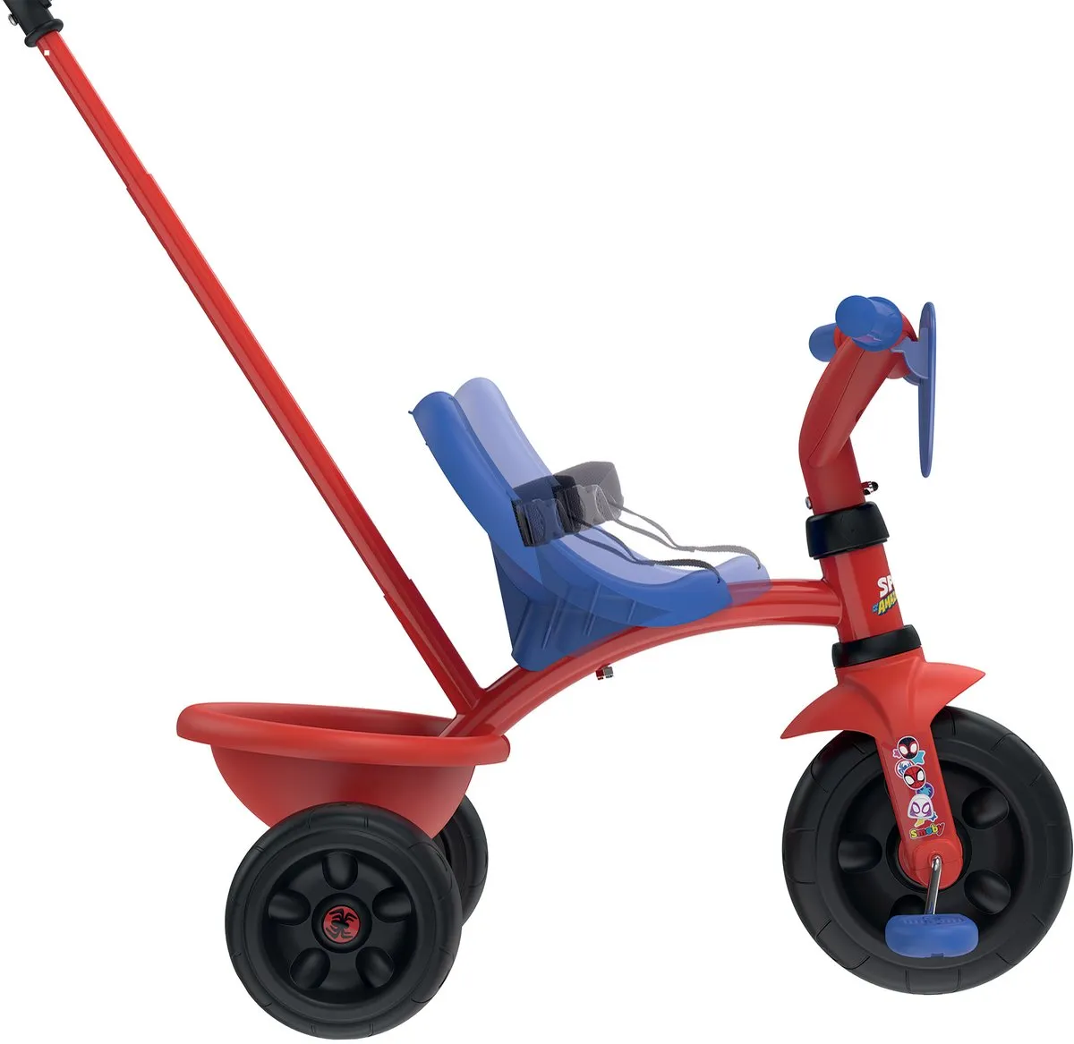 Smoby Spidy Driewieler Be Fun Spiderman 7600740337 - Rood/Blauw/Zwart