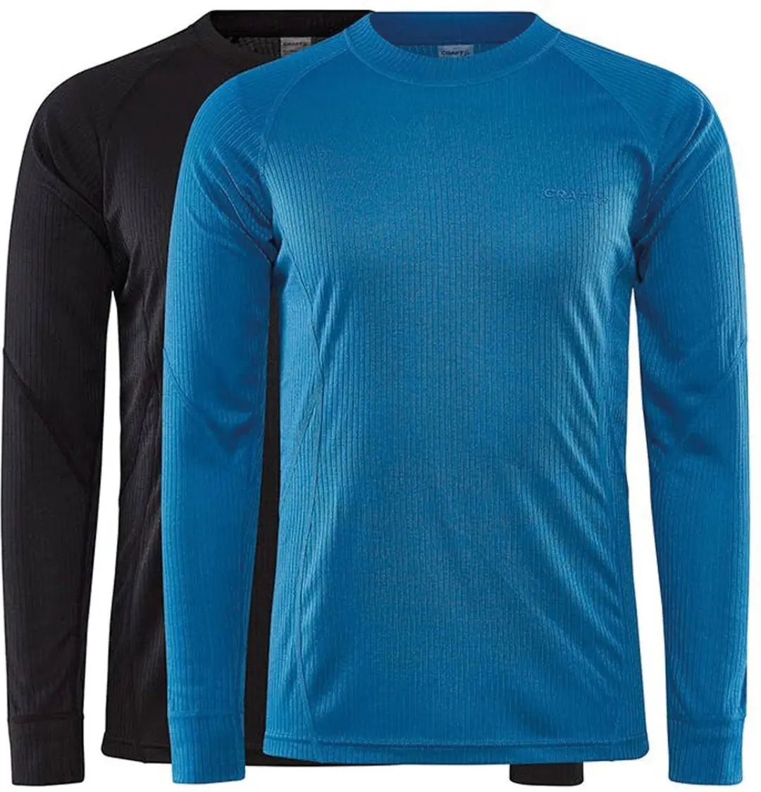 Craft Core Baselayer Thermo Shirt Heren - 2-pack M Blauw/Zwart