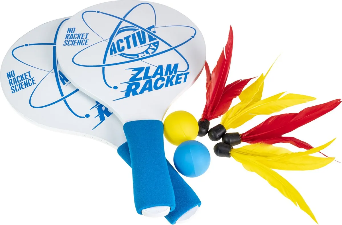 Tactic Buitenspel Zlam Racket Set - 2 Rackets + 4 Shuttles + 2 Ballen