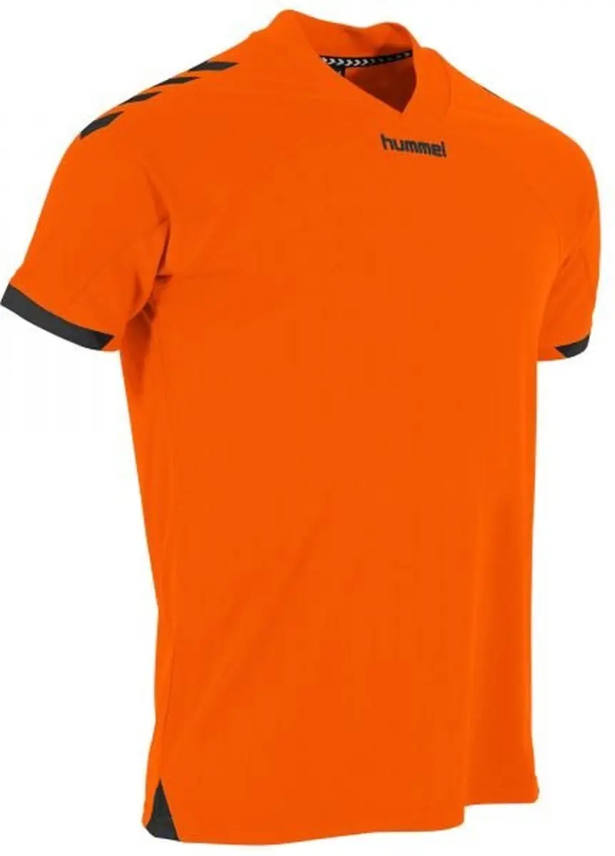 Hummel Fyn Shirt Heren - Korte mouw - Oranje/Zwart - S