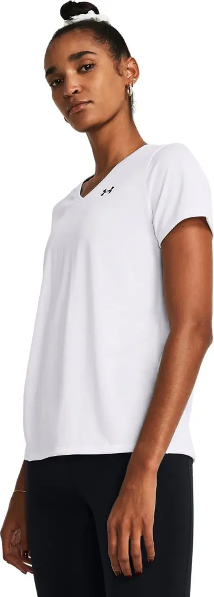 Under Armour Tech SSV Solid-WHT Dames Sportshirt - L - Wit/Zwart