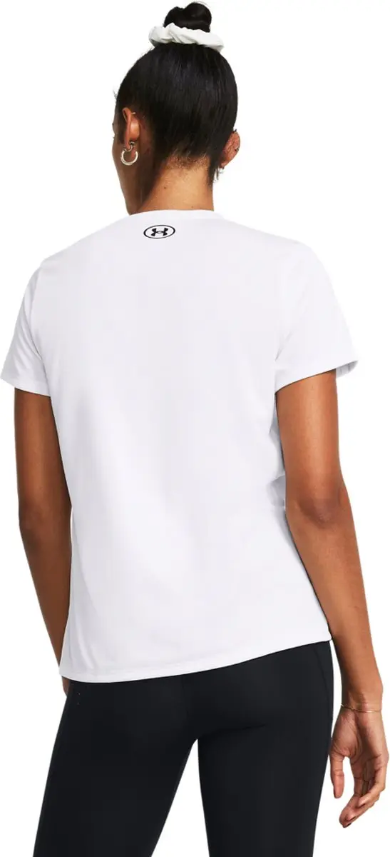 Under Armour Tech SSV Solid-WHT Dames Sportshirt - L - Wit/Zwart