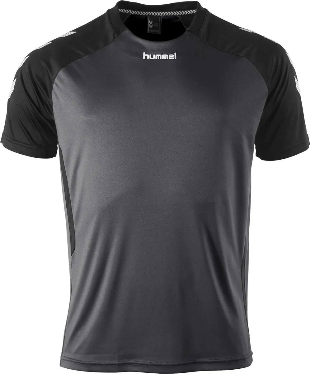 Hummel Aarhus Sportshirt Unisex - XL - Zwart/Grijs