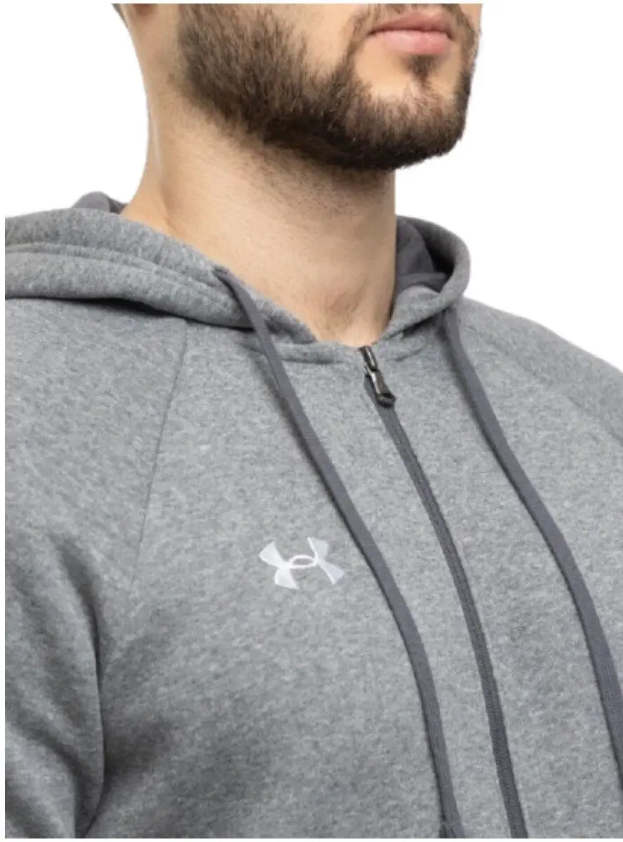 Under Armour UA Rival Fleece FZ Hoodie - Castlerock/Wit