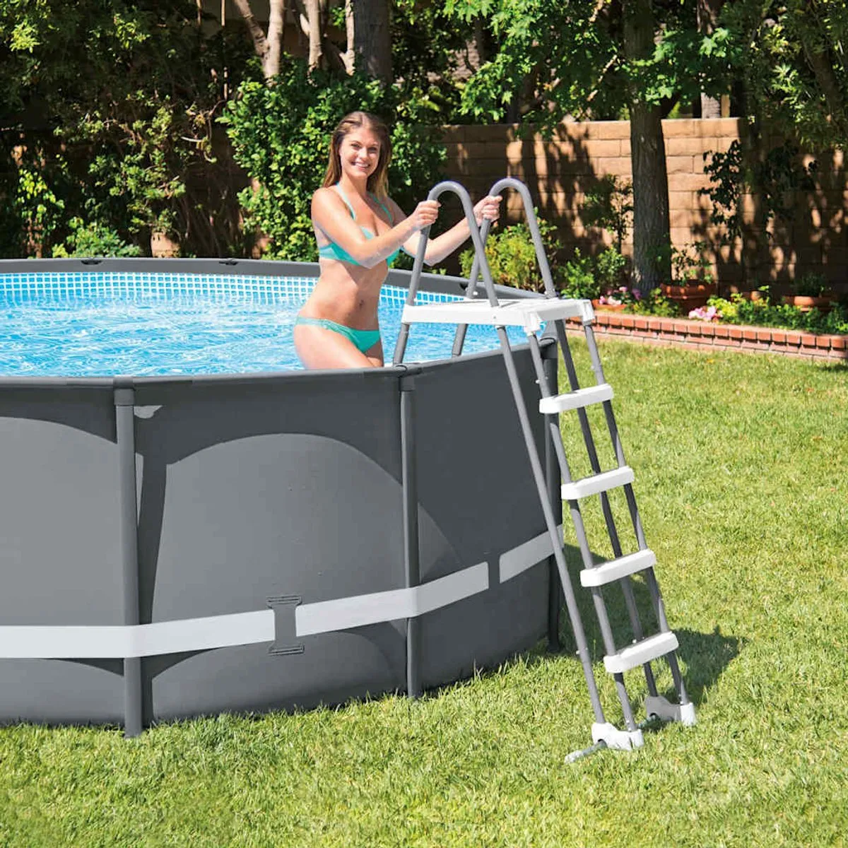 Intex Deluxe Zwembadladder 28077 - 132cm