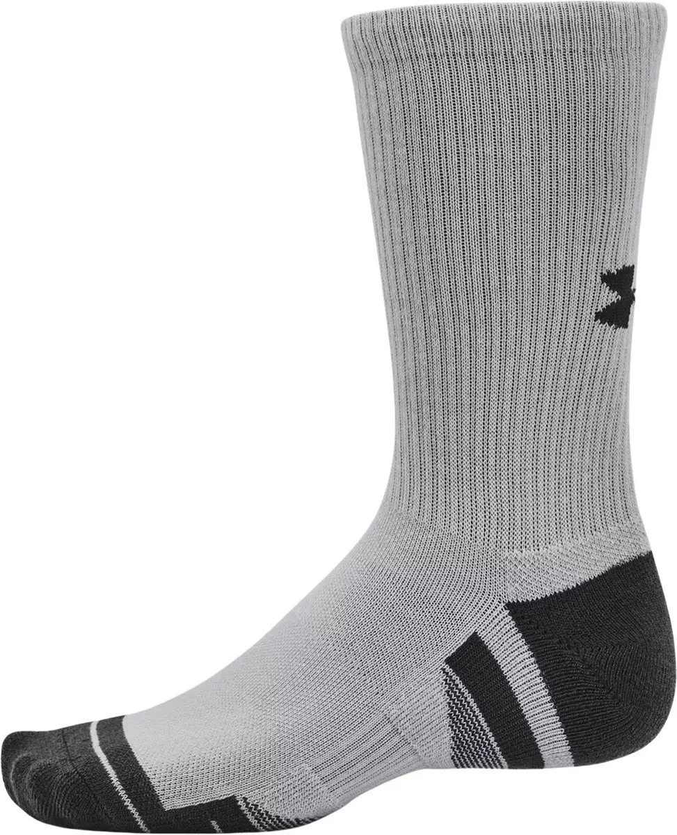 Under Armour UA Performance Tech 3pk Sportsokken - Mod Grijs/Wit - 42-47