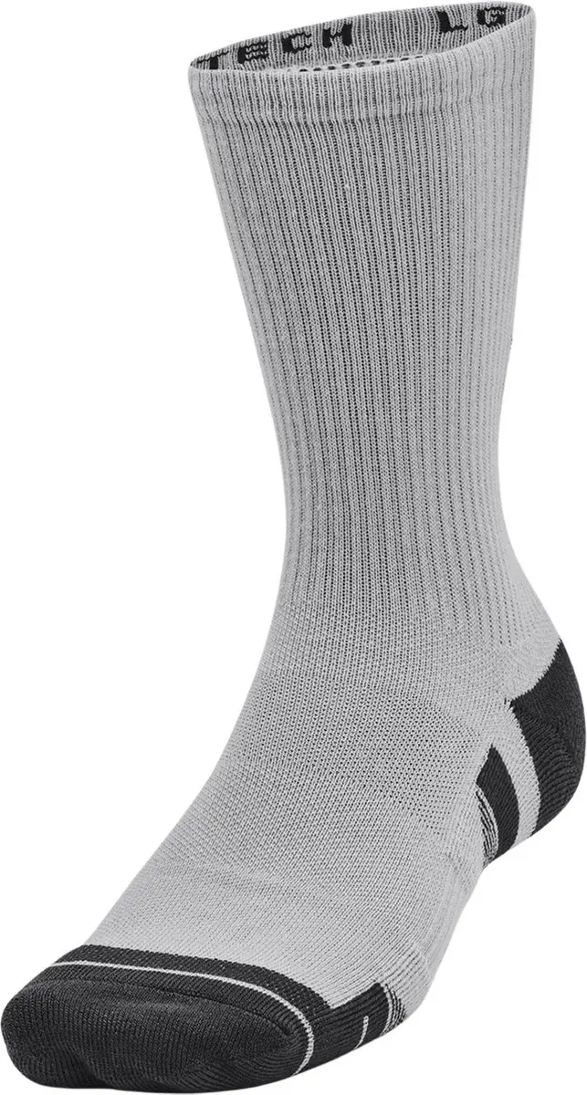 Under Armour UA Performance Tech 3pk Sportsokken - Mod Grijs/Wit - 42-47